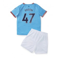 Manchester City Phil Foden #47 Hjemmedraktsett Barn 2022-23 Kortermet (+ korte bukser)